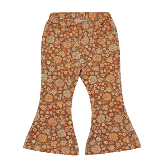 Kids Flare Broek Sixty Bloemen Bruin