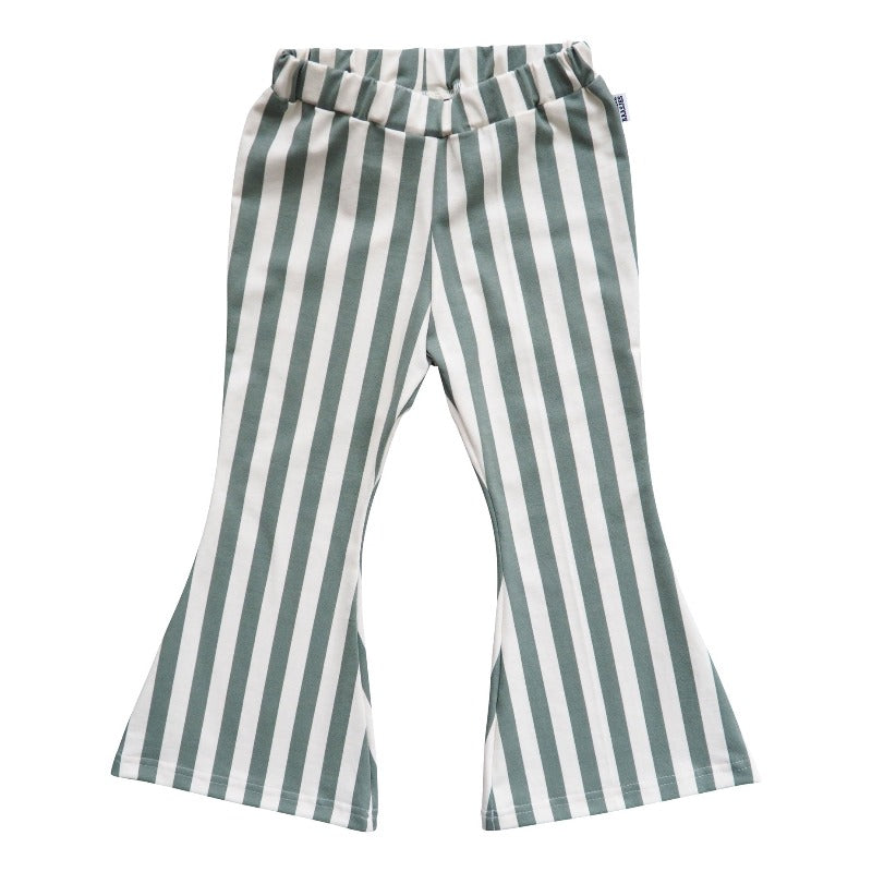 Flared Pants Vertical Green - maat 98 - Laatste Kans!