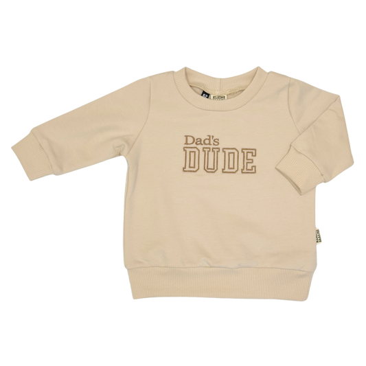 Geborduurde Baby en Kids Sweater Beige Dad's DUDE