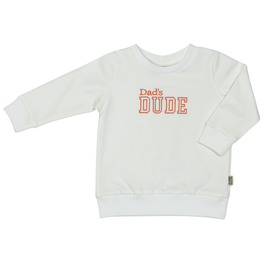Geborduurde Baby en Kids Sweater Wit Dad's DUDE