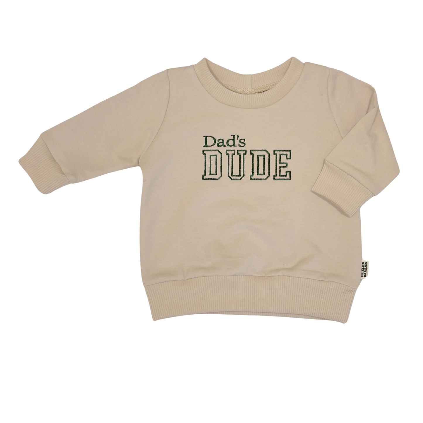 Geborduurde Baby en Kids Sweater Beige Dad's DUDE