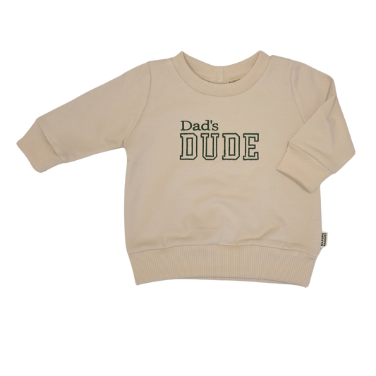 Geborduurde Baby en Kids Sweater Beige Dad's DUDE