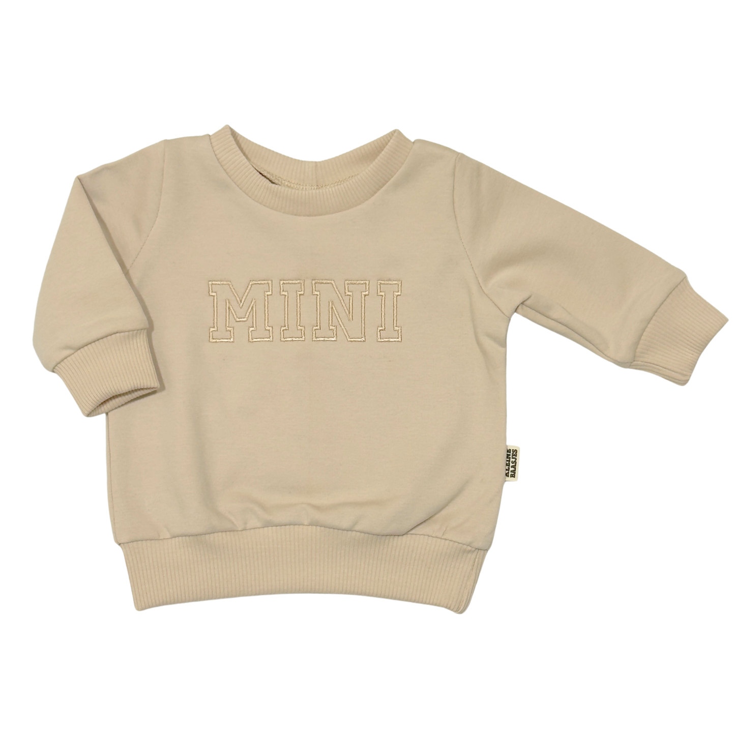 Geborduurde Baby en Kids Sweater Beige MINI College