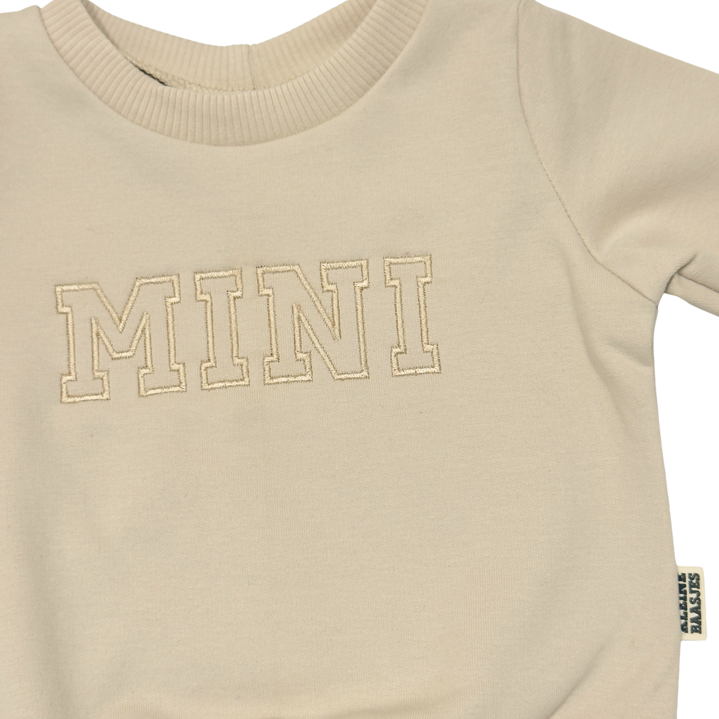 Geborduurde Baby en Kids Sweater Beige MINI College