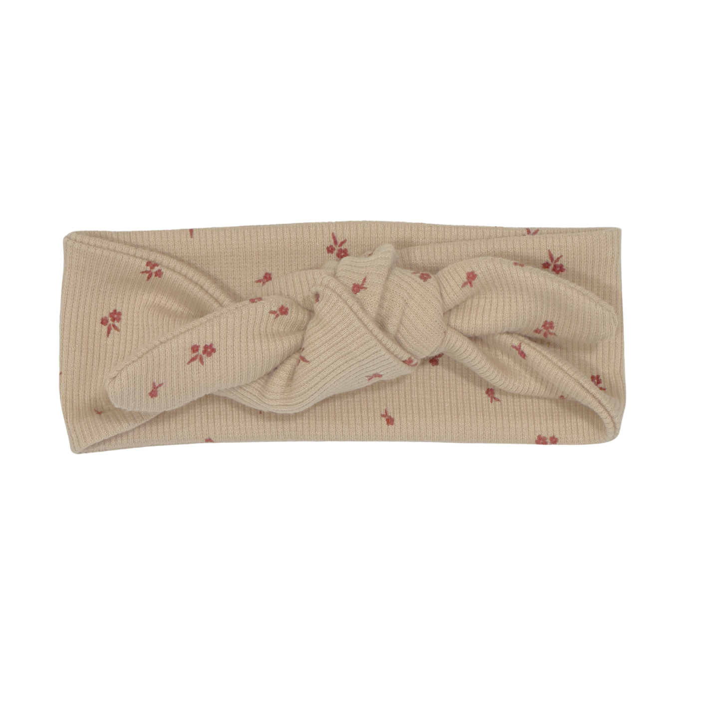 Haarband Geknoopt Rib Bloemetjes Beige