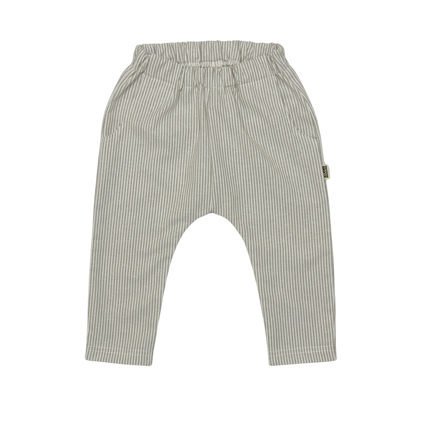 Baby en Kids Linnen Lounge Broek Streep Taupe
