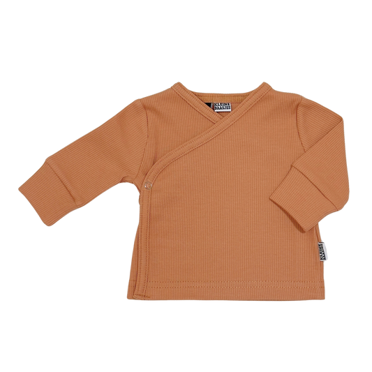 Baby Overslag Vestje Rib Camel Bruin