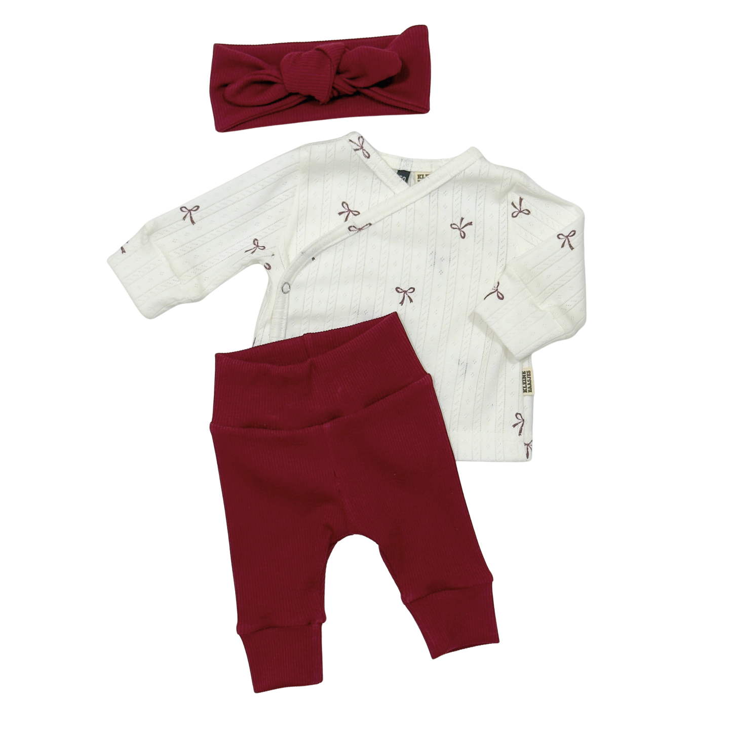 Baby Overslag Vestje Strikjes Wijnrood