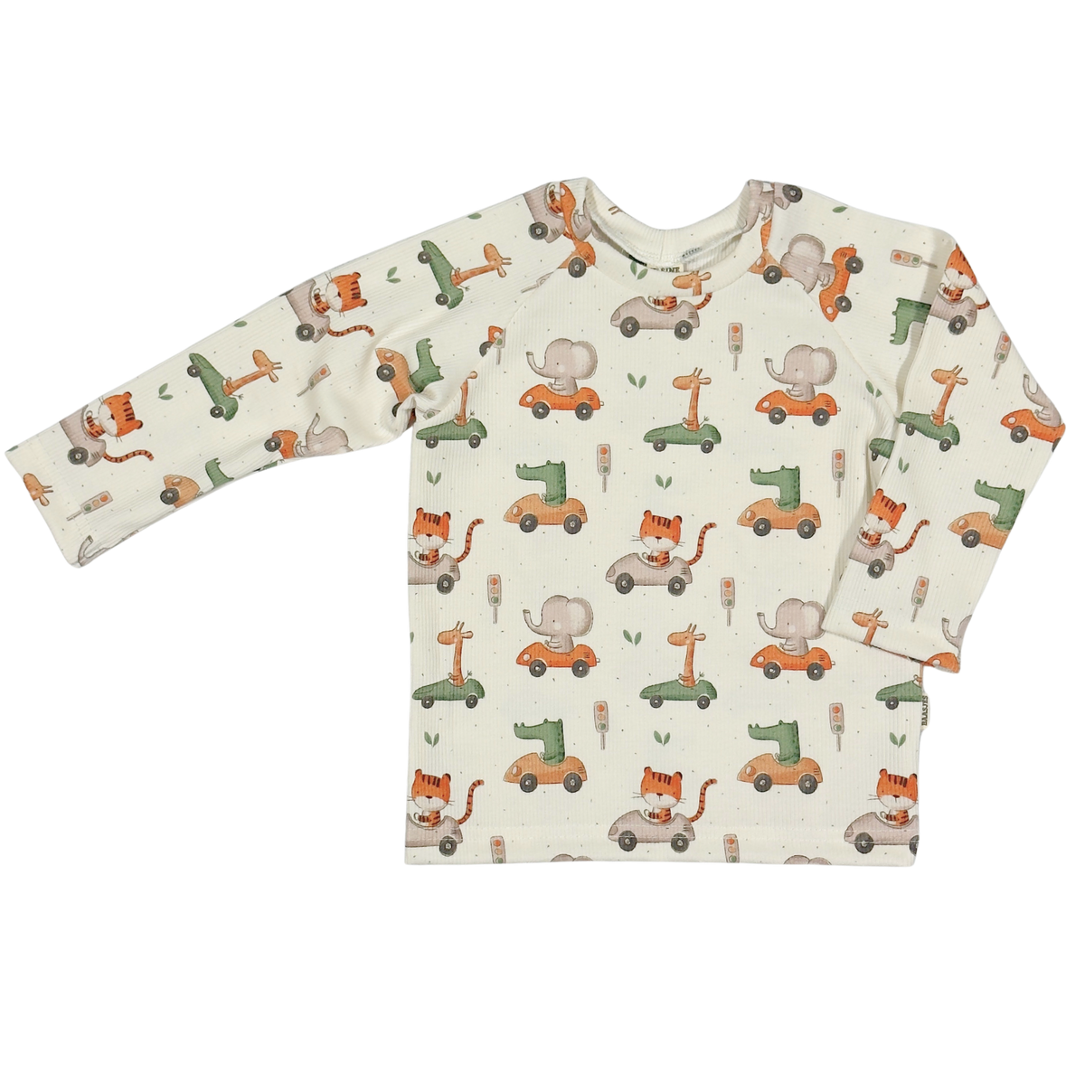Baby en Kids Shirt Rib Auto met Dieren - Kleine Baasjes