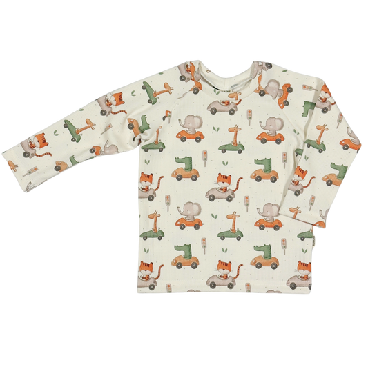 Baby en Kids Shirt Rib Auto met Dieren - Kleine Baasjes