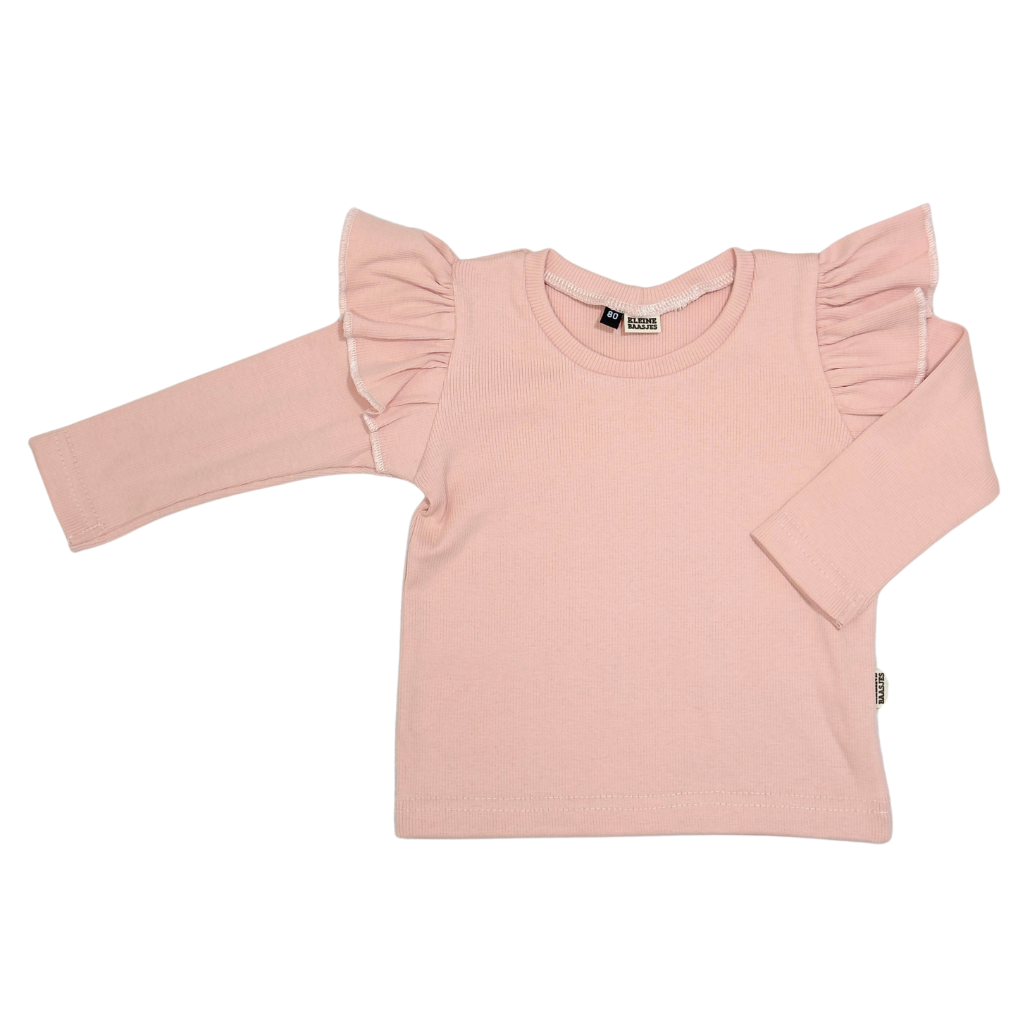 Baby en Meisjes Ruffle Shirt Rib Dusty Rose