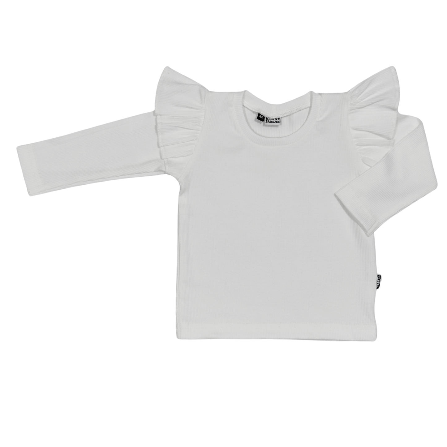 Baby en Meisjes Ruffle Shirt Rib Off White