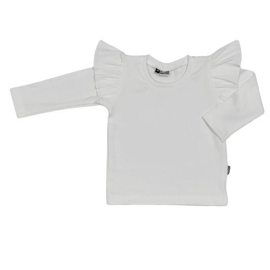 Baby en Meisjes Ruffle Shirt Rib Off White