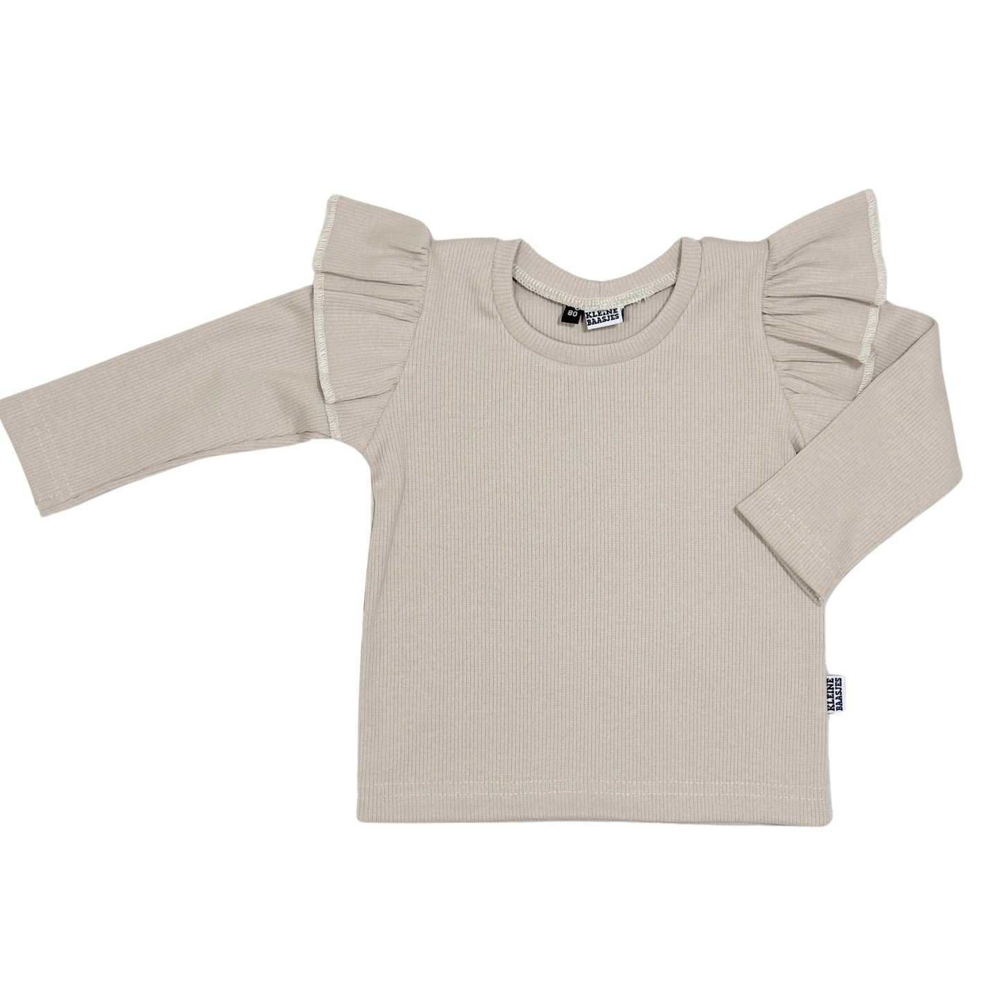 Baby en Meisjes Ruffle Shirt Rib Sand