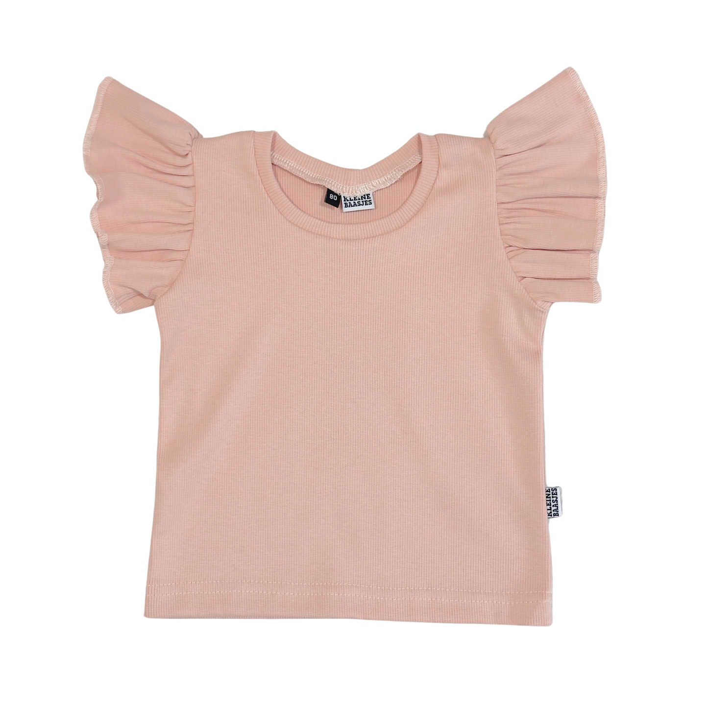 Baby en Meisjes Ruffle Shirt Rib Dusty Rose