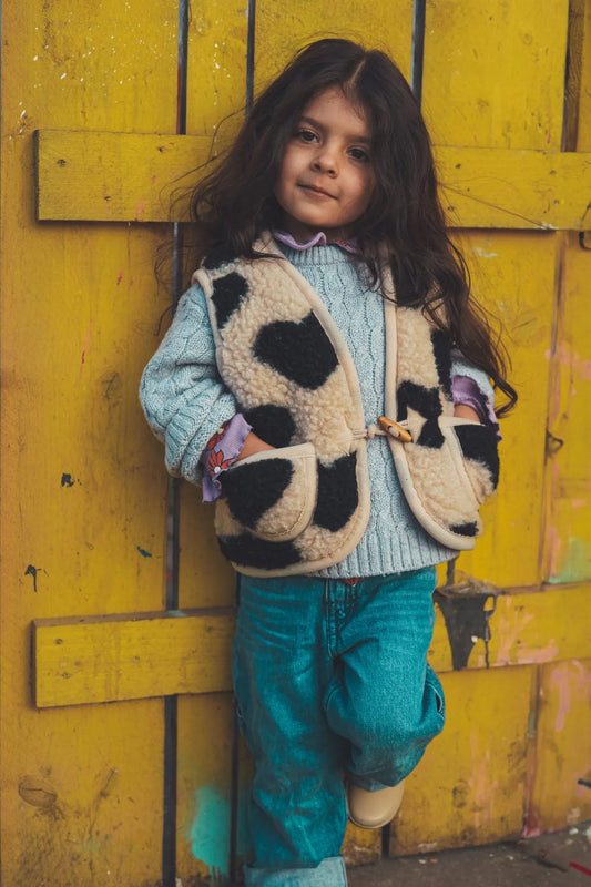 Wollen bodywarmer Kids – Hartjes