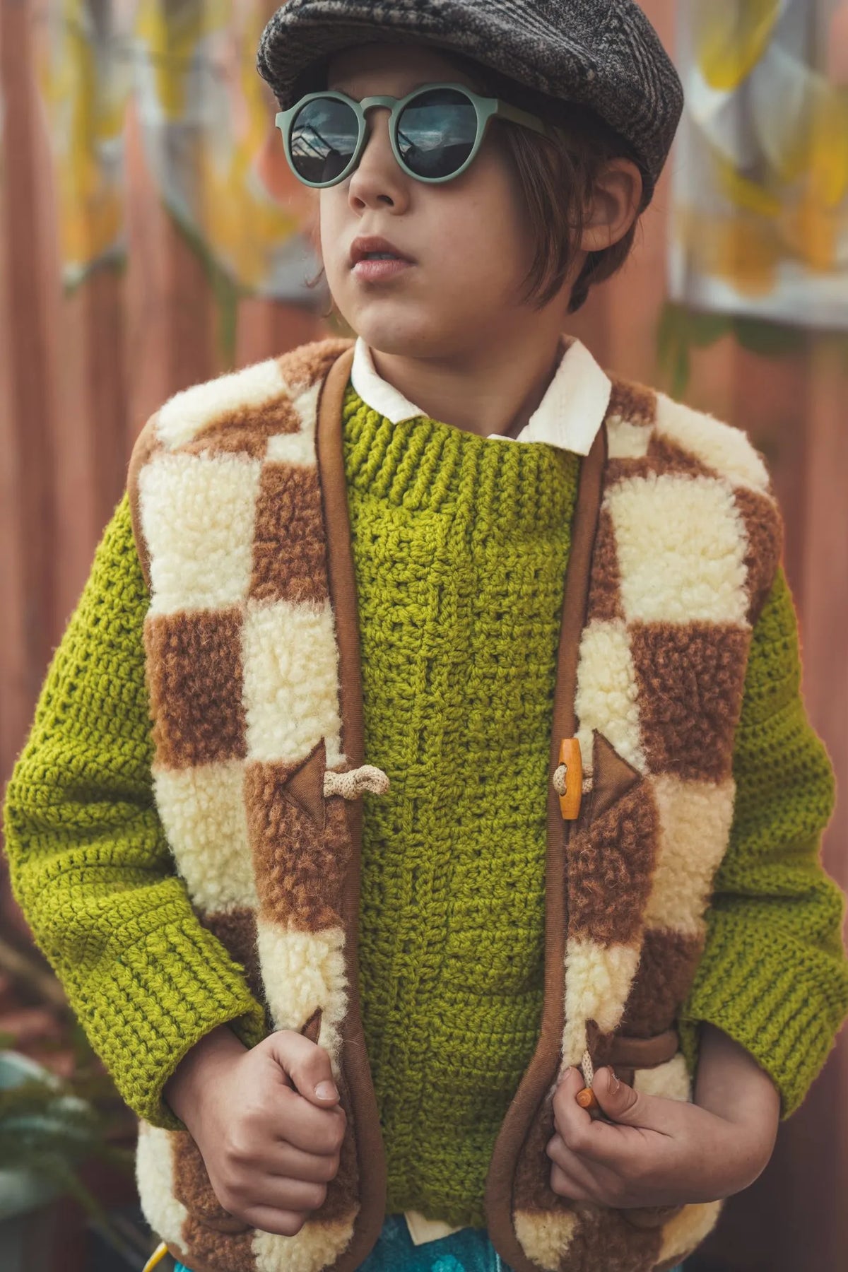 Wollen bodywarmer Kids – Brick