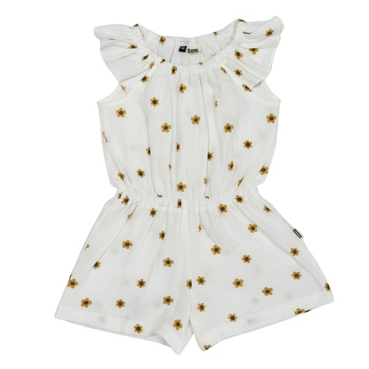 Meisjes Zomer Muslin Jumpsuit Zonnebloem