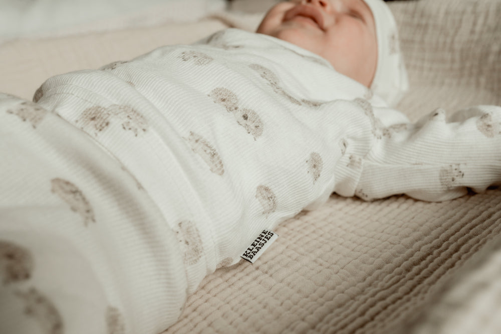 Baby Overslag Vestje Rib Egels Creme