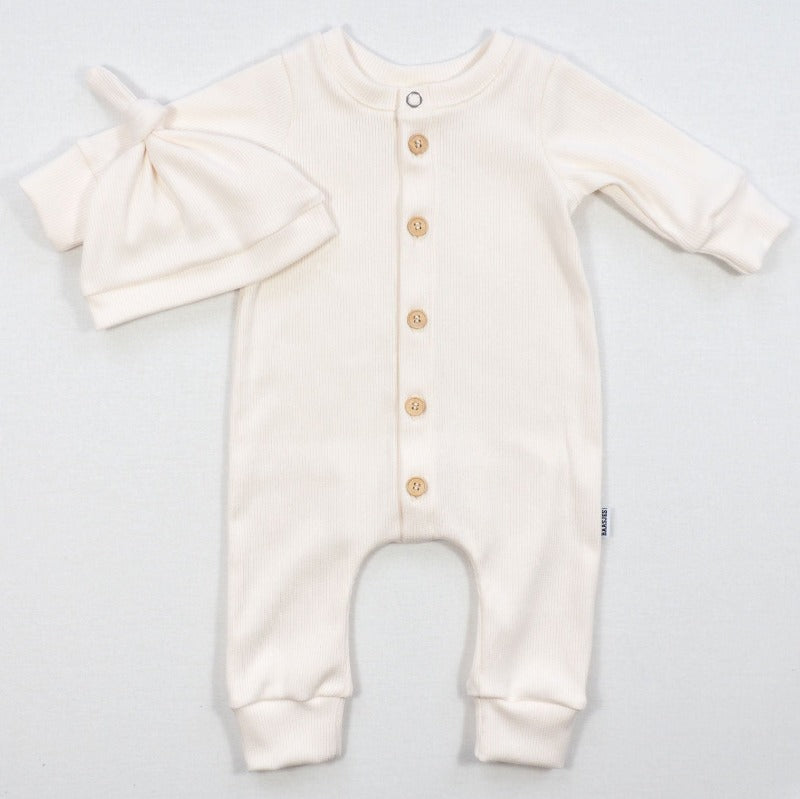 Baby Jumpsuit Rib Off White